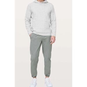 Lululemon At Ease Hoodie Heathered Light Grey / Black Size Medium Knit